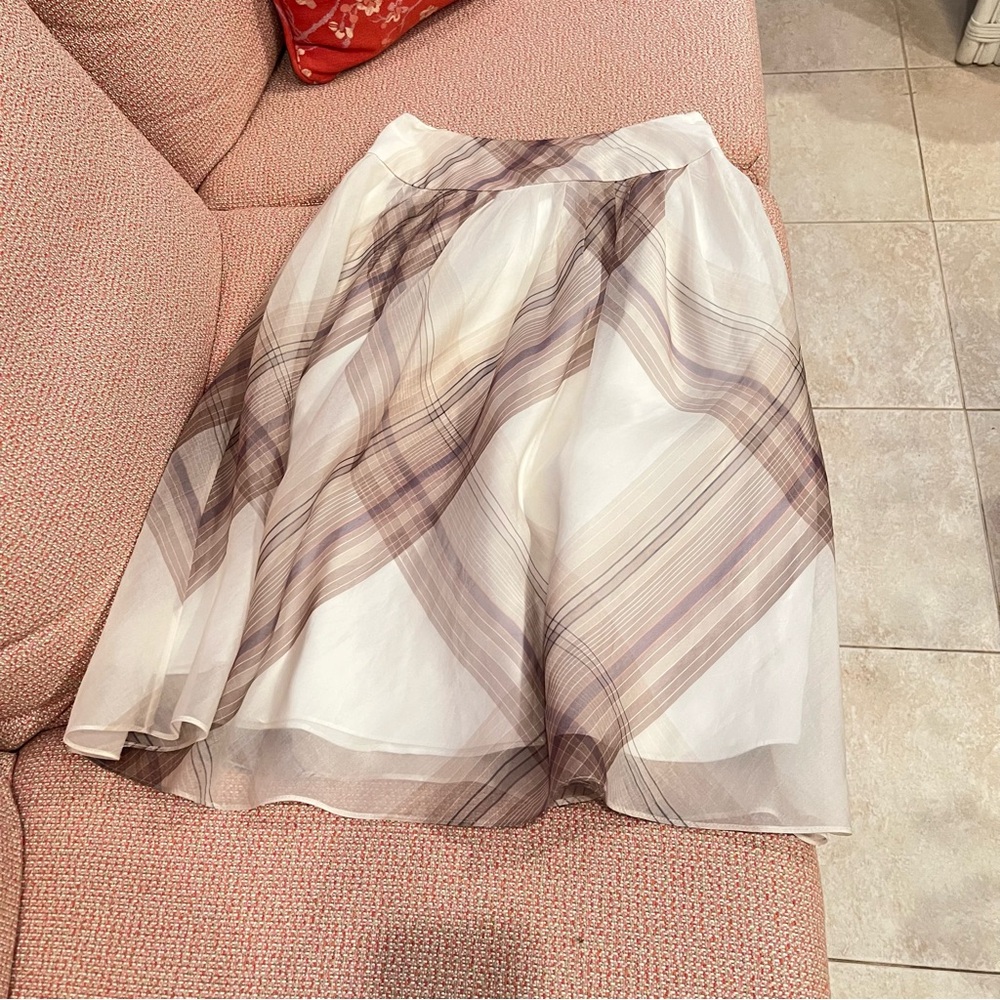 Talbots White and Purple A-Line Skirt-Excellent condition!